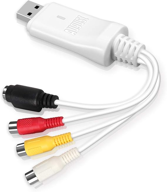 August VGB300 USB Video Grabber with RCA & S-Video Input for Windows&macOS