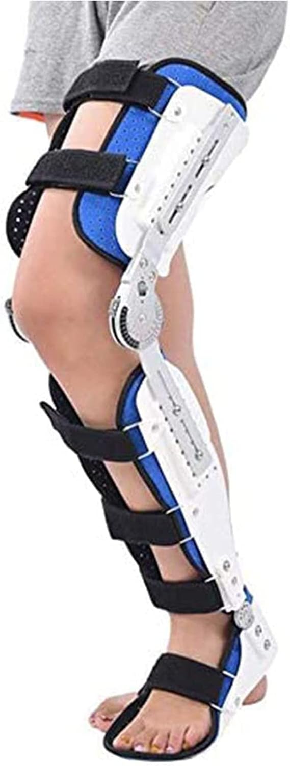 Knee Support Brace, Adjustable Knee Orthosis, Knee Ankle Foot Orthosis Brace, Thigh Knee Leg Ankle Fixed Limb Strap Joint Support Stabilizer Fixed and Safe Material Postoperative Rehabilitation