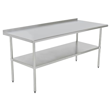 Pearington NSF Certified Stainless Steel Kitchen Prep and Work Table, Commercial Work Table for Restaurant and Home, 72" x 30", Stainless Steel