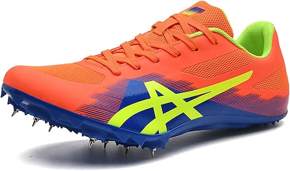 Unisex Track And Field Spikes Shoes,Racing Jumping Sprint Running Sneakers Non-Slip Breathable For Mens Women Youth Boys Athletics(The Shoes Are 1 Size Smaller)