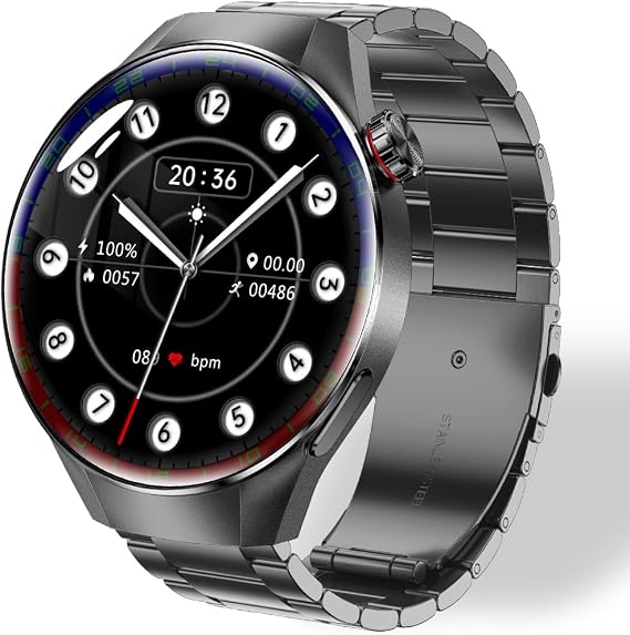 Smart Watches for Men, 1.73" AMOLED Smartwatch with 100 Sports Modes, Heart Rate/Sleep Monitor, Bluetooth Phone Calls, IP67 Waterproof,Fitness
