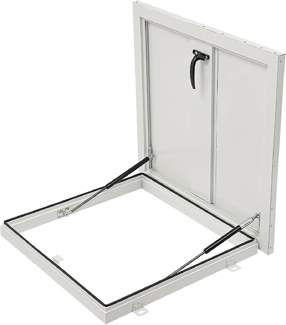 21.6" L X 21.6" W Galvanized Roof Hatch, Attic Access Door, Metal Roof Panels Security Door, Roof Access Hatch (21.6" L X 21.6" W - White)