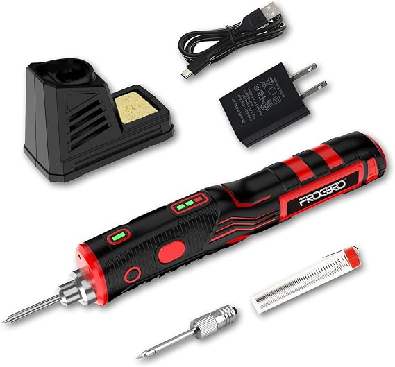 11W 2500mAh USB Rechargeable Cordless Soldering Iron Kit 2 Tips