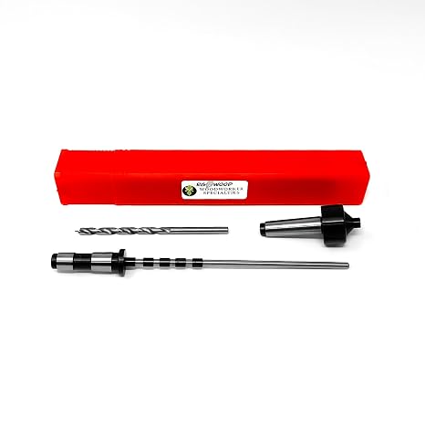 MT2 (Number 2 Morse Taper) Pen Mandrel with Mandrel Saver Tailstock Assembly & 7mm Drill bit (Most Common for pens) & Handy Storage Tube