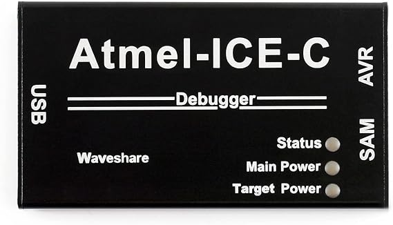 Waveshare Atmel-ICE-C Debugger Programmer Powerful Development Tool Atmel SAM and AVR Microcontrollers Original ATMEL-ICE-PCBA Inside Durable Aluminium Alloy Enclosure
