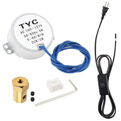 Synchronous Turntable Motor Kit 5-6RPM 50/60Hz 4W 100-127V AC Motor