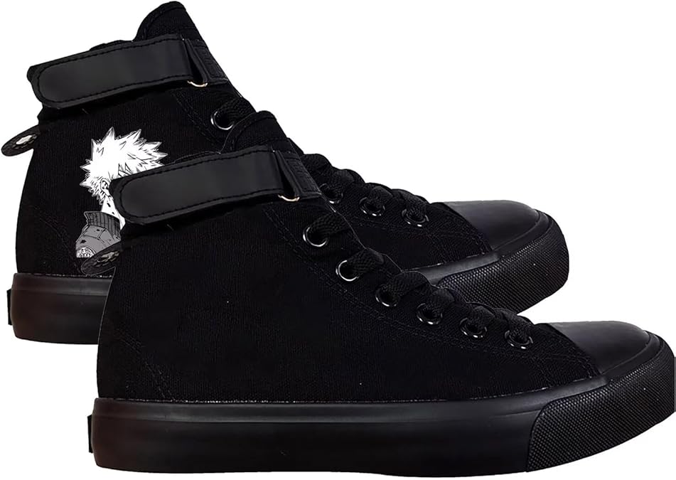 Anime MHA Shoes Unisex Canvas Sneakers High Top Lace ups Bakugou Katsuki Todoroki Shoto Hawks Dabi Shoes