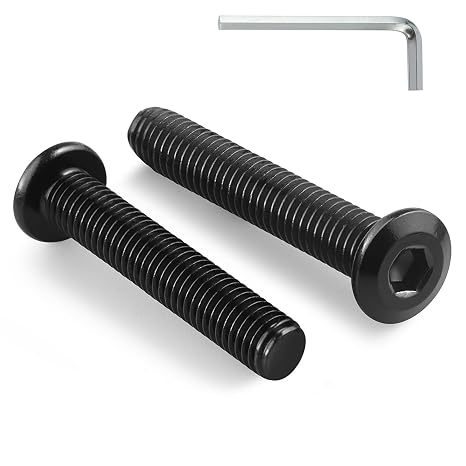M8-1.25 x 40mm Flat Head Hex Socket Cap Screws Bolts 20Pcs, M8 Bolt 304 Stainless Steel Black Zinc Plated, Full Thread, with Hex Spanner