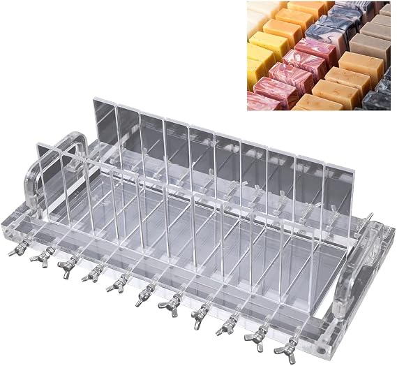 3cm/1.18" Soap Cutter, GDAE10 Steel Wire Board Manual Making Cutting Machine Butter Cheese Slicer Scale Professional Hand-Made DIY Bathroom Cleaning Gift (11 Wires)