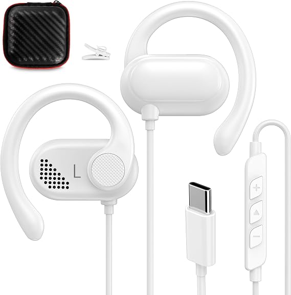 Open Ear Headphone Wired for iPhone 17 Air 16 15 18 Duo Pro Max Plus/iPad
