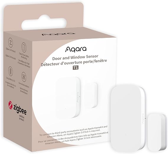 Aqara Zigbee Door and Window Sensor T1 1 Pack, Wireless Mini Contact Sensor