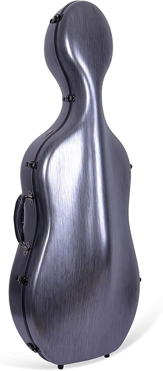 Crossrock Cello Case 4/4 Size, Lightweight Poly Carbon Composite, Backpack Available (Black)