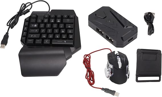 Gaming Keyboard Mouse Converter One Handed Wired Adapter for Computer Accessories (Mix Pro+F6 Keyboard+G2 Mouse)