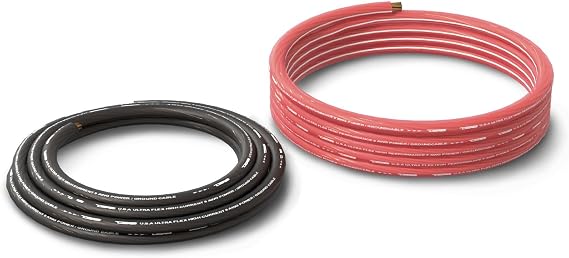 DS18 PW-OFC8GA-5BK/20RD Ultra Flex Power Wire OFC 8 Gauge, 5ft-Black and 20ft-Red - Power Amplifier Wiring Kit