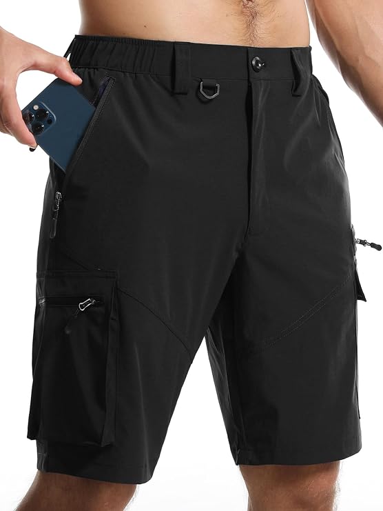 Surenow Men's Hiking Cargo Shorts Outdoor Tactical Fishing Shorts for Men