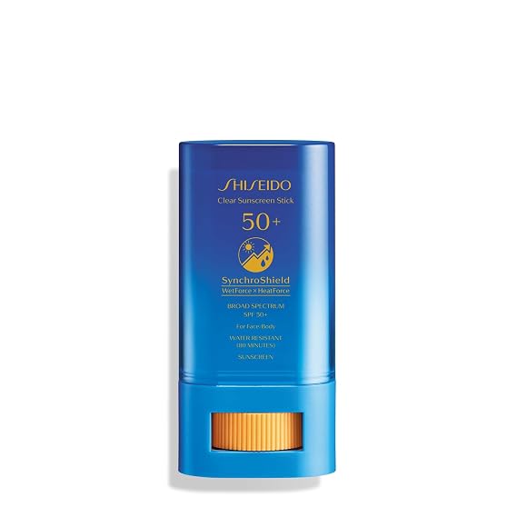Shiseido Clear Sunscreen Stick SPF 50+ Invisible Broad-Spectrum Face Sunscreen - Wear Under & Over Makeup - Lightweight Formula - All Skin Types