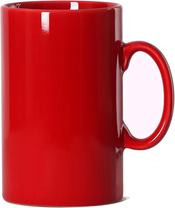 Smilatte 28 OZ/800ml Extra Large Ceramic Coffee Mug, Tall Giant Mug Jumbo Super Big Porcelain Tea Cup with Handle for Men, Red