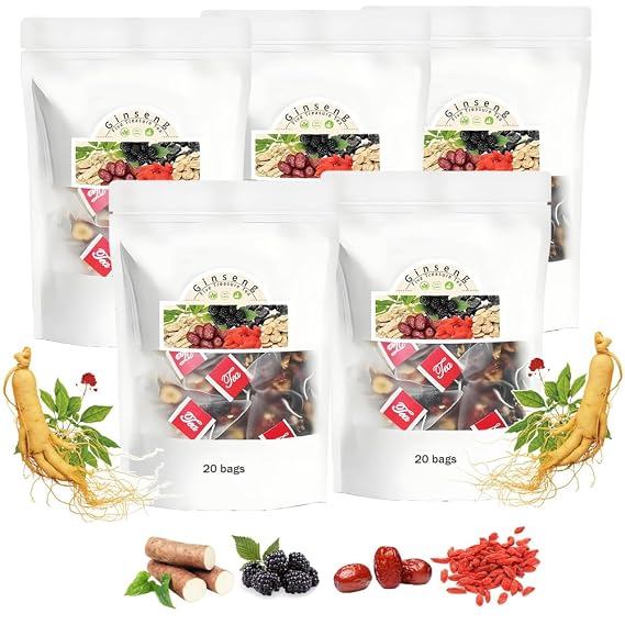 Kidney Tea Formula Ginseng Six Treasure Tea - Uniqueabund Ginseng Six Treasure tea,ginseng Five treasures Kidney Cleanse Teas (5BOX)