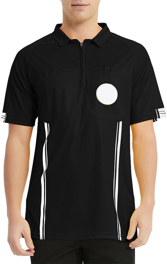 TopTie Men's Soccer Referee Jersey Officials Pro Short Sleeve Referee Shirts