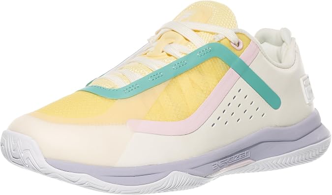 Fila Volley Burst 2 Womens Pickleball Shoes - Gardenia/Banana/B Medium / 7.0