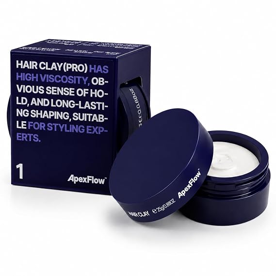 ApexFlow Matte Hair Clay, Strong Hold, Defined Texture & Volume