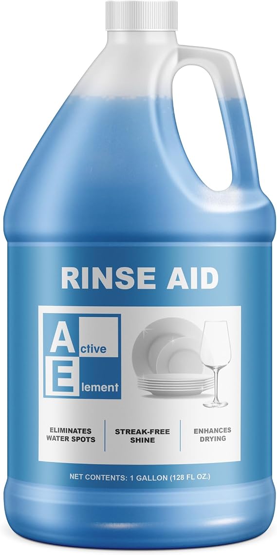 Dishwasher Rinse Aid - 1 Gallon - Extra Strength Eliminates Water Spots - Sreak Free Shine - Enhances Drying - Dishwasher Rinse Aid Liquid