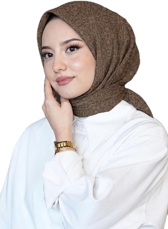 Geometrik Desen Siyah Soft Pamuk Eşarp