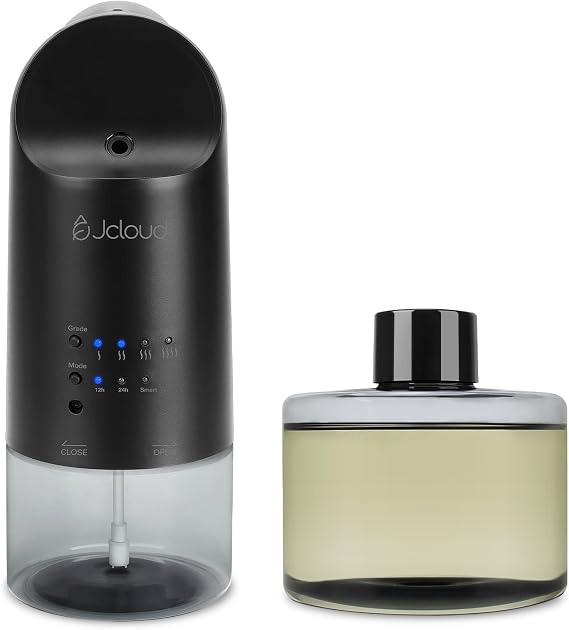 JCLOUD Waterless Plug in Scent Diffuser Starter Kit for Large Room, Black