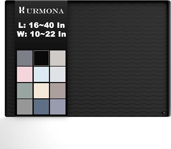 URMONA 28 x 22 in Waterproof Silicone Under Sink Mat, Cabinet Protector