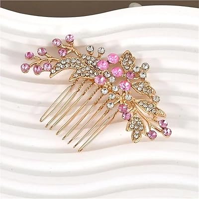 Headband Gold Plated Metal Hair Comb Clips Leaf Pearl Hairpin Rhinestone Headpieces for Women Girl Bride Wedding Hair Jewelry Accessories03
