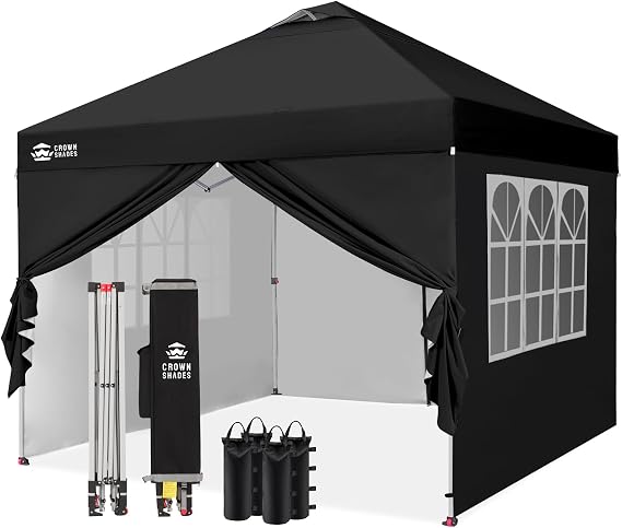 CROWN SHADES 3m x 3m Pop Up Gazebo with 4 Sides, Waterproof Event Shelter