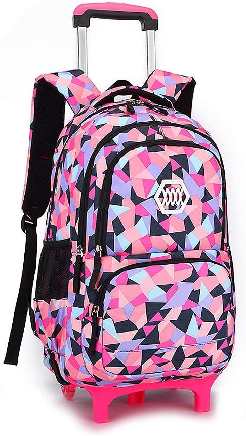 Girls Wheeled Backpack Trolley School Bag for Primary School Middle School Students