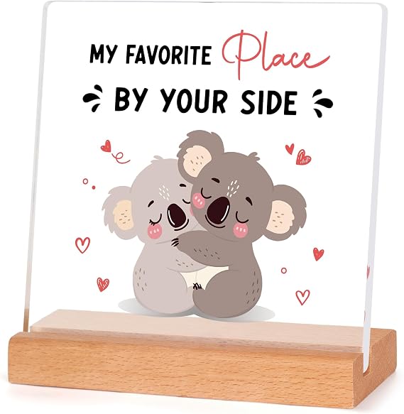 Anniversary Wedding Gifts for Him Her, Acrylic Plaque - I Love You Gifts for Him Her, Birthday Presents for Her, Him, Wife, Husband, Girlfriend, Boyfriend