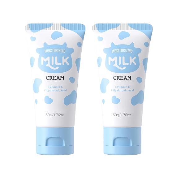 Milk Face Cream, Skin Hydrating Lotion, Moisturizing Nourish Skin, Non-Greasy, Repair Face Moisturizer to Hydrating & Smooth Dry Skin, For Rough & Sensitive Skin, Day and Night Cream(2PCS)