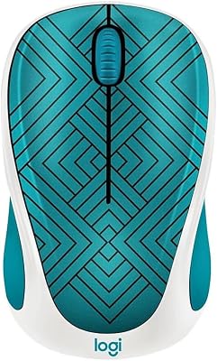 Logitech Design Collection 910-005838 Wireless Optical Mouse, Teal Maze