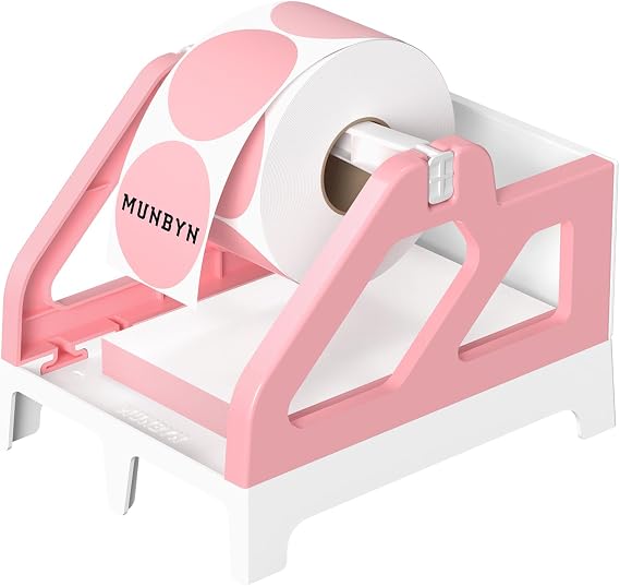 MUNBYN Label Holder for Rolls and Fan-Fold Labels, Pink