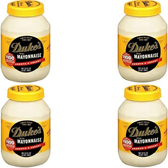 Duke's 2 Piece Real Mayonnaise, 32 Ounce (32 Ounce (Pack of 4))