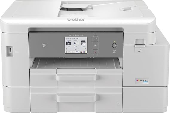Brother MFC-J4535DW INKvestment -Tank All-in-One Color Inkjet Printer with NFC, Duplex and Wireless Printing Plus Up to 1-Year of Ink in-Box, White