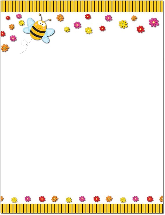 Stonehouse Collection Bumble Bee Letterhead, 8.5" x 11", 60 Sheets | Ideal for Home, Office & Classroom. Premium 60lb Matte Paper, 92 Brightness for Vivid Color Printing, USA Made