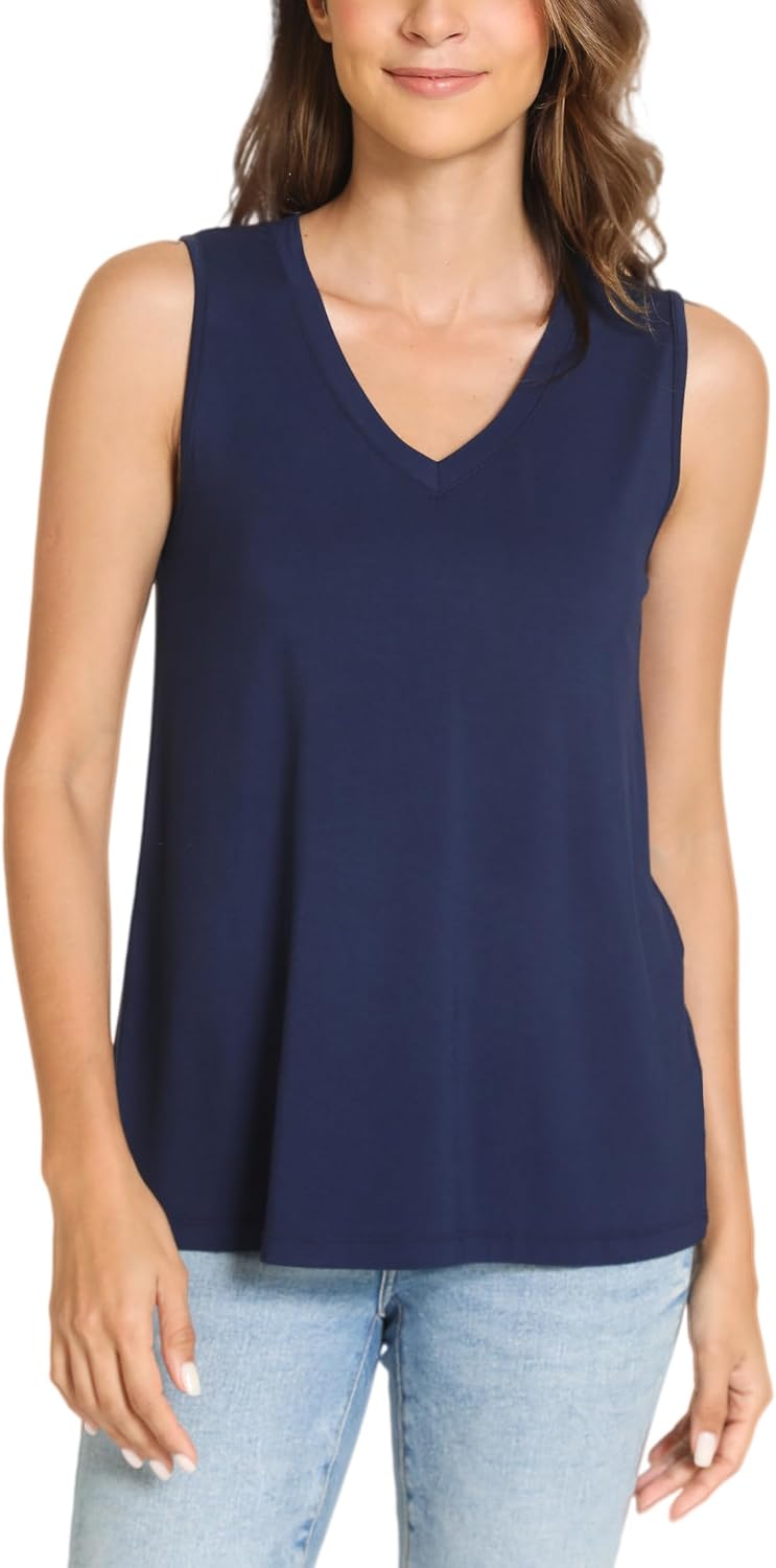 Women Tank Tops Loose Fit Summer Basic Sleeveless Tops Bamboo Viscose Pajama Shirts