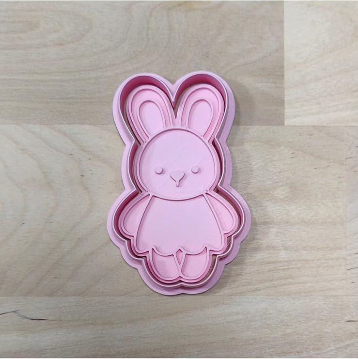 Paskalya Sevimli Tavşan Kız Hamur Şekillendirici, 9 cm, Pembe