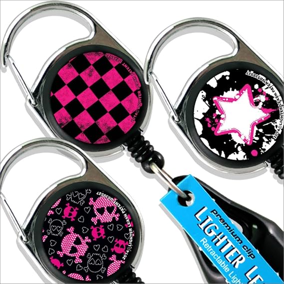 LIGHTER LEASH Premium Clip Grunge Pink and Black Series