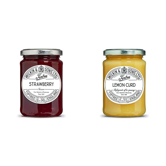 Tiptree Strawberry Preserve (12 Ounce) and Lemon Curd (11 Ounce)