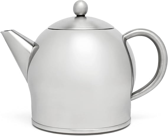Bredemeijer 3308MS Teapot Santhee 1,4L, Satin Finish, Stainless Steel, Silver, Inhalt: 1,4 Liter