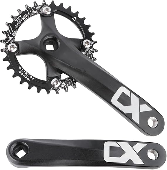 Square Taper Crankset MTB Single Speed Bike Crank Set with 104BCD Chainring