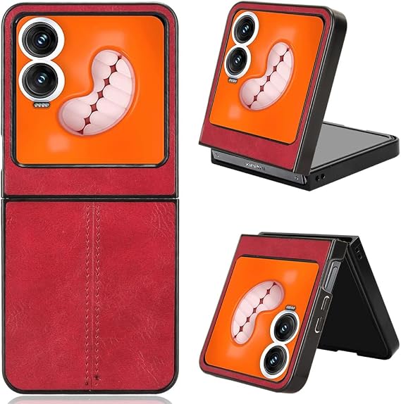 Case for Infinix Zero Flip Case Ultra-thin Dermatoglyph phone case, Infinix Zero Flip PU+PC+TPU phone case, Cover for Infinix Zero Flip-Red