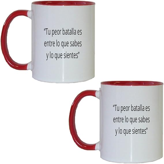 Gifts by Lulee, LLC Tu Peor Batalla ES Entre Lo Que Sabes Y Lo Que Sientes for Spanish : Taza En Espanol De Chocolate Cafe O Te (2 Red)
