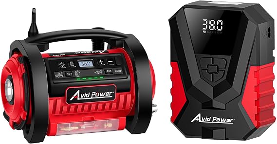 AVID POWER Portable Tire Inflator Bundle with AC/DC Tire Inflator