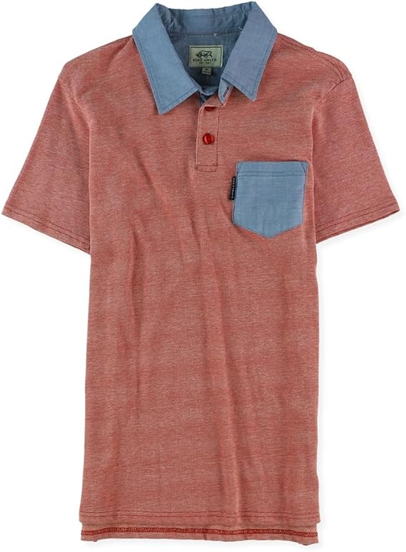 Ecko Unltd. Mens Pique Solid Color Pocket Rugby Polo Shirt
