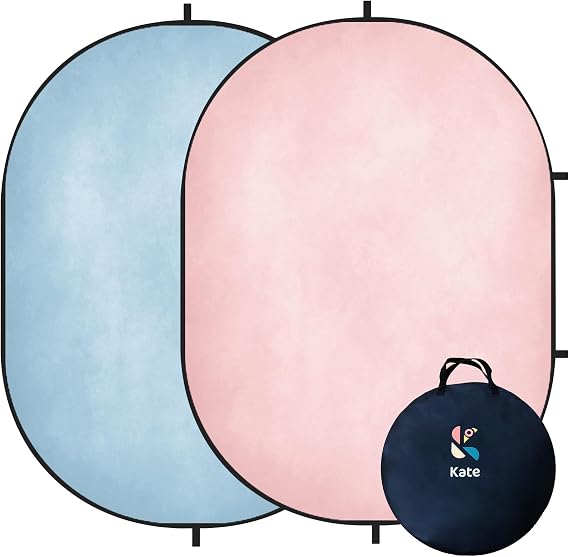Kate 5x6.5ft(1.5x2m) Collapsible Backdrop Pink Blue Texture Pop up Backgrounds Collapsible Photography Photoshoot Prop
